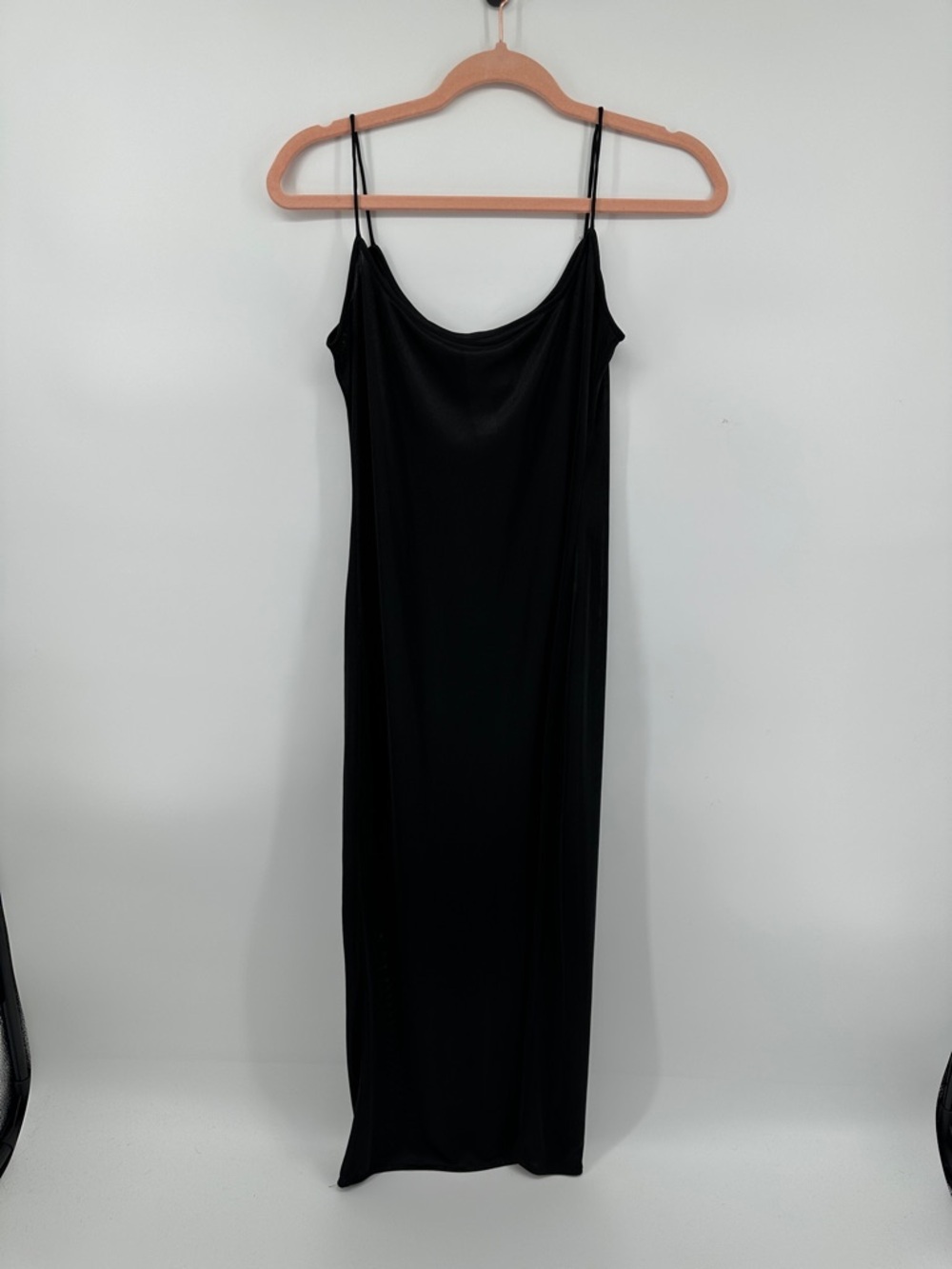 Cache VTG Y2K Black Slip Maxi Dress SzP Whimsigoth Old Money Grunge Luxury Glam